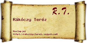 Rákóczy Teréz névjegykártya